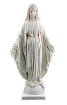 Our Lady of Grace Virgin Mary Madonna Greek Cast Marble Sculpture Statue... - $201.03