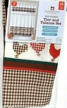 1 Interiors By Design Roosters 60" X 36" Rod Pocket 3 Piece Tier & Valance Set