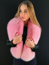 Arctic Fox Fur Strole 55' (140cm) Saga Furs Pink Scarf Collar Wrap