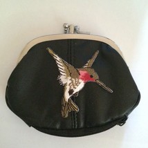Hummingbird Design Leather Change Purse Wallet Birds - $21.51