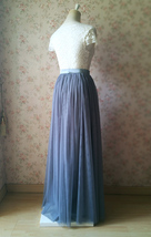 Gray Tulle Skirts for Bridesmaids Plus Size Full Long Wedding Tulle Skirt Outfit image 5