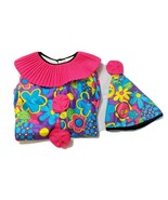Childs Clown Suit Size Large Colorful Big Collar Hat Jo-ann Stores Jumpsuit - $18.88