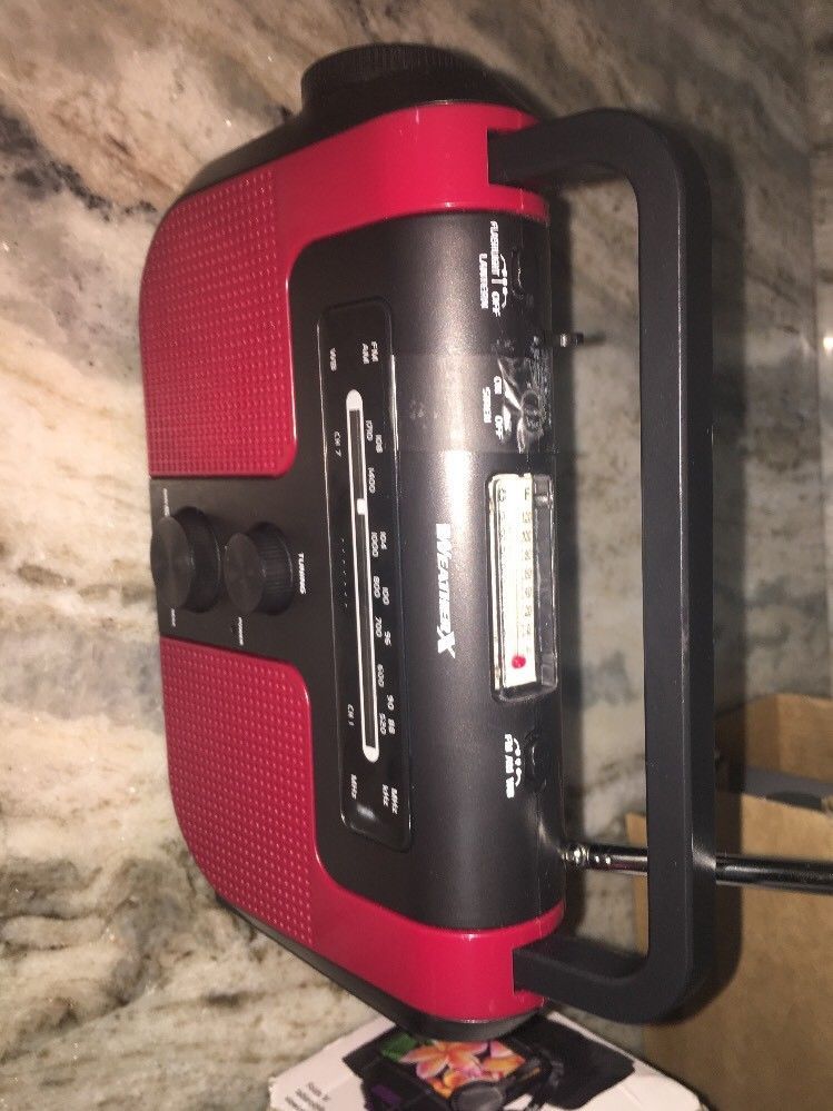 WeatherX WR383R Weatherband Hand-Crank Radio AM/FM w/ Flashlight + USB