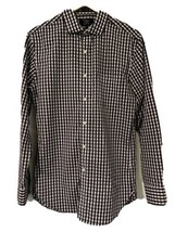 jcrew wrinkle free purple checkered front pocket dress shirt - $20.78