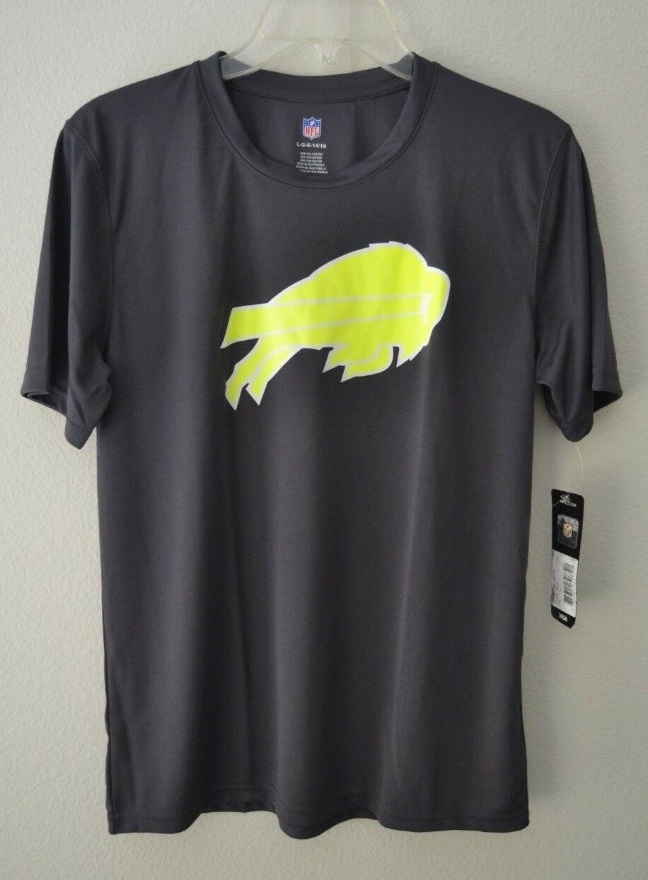Primary image for NFL Boys Performance Tee Charcoal Buffalo Bills Youth Large 14/16 New