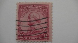 Old General Von Steuben Carmine USA Used 2 Cent Stamp - $12.62