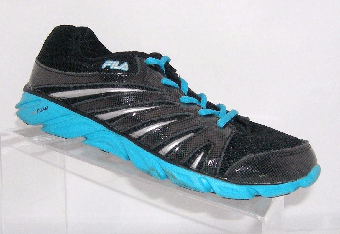 FILA Coolmax black teal womens running athetlic memory foam shoes 8.5 ...