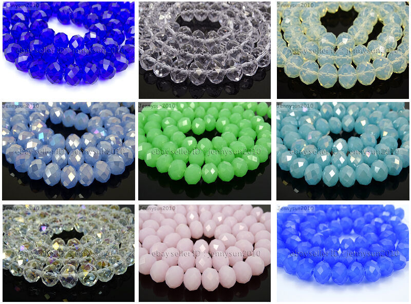 Freeshipping 100Pcs Top Quality Czech Crystal Faceted Rondelle Beads 9x 12mm