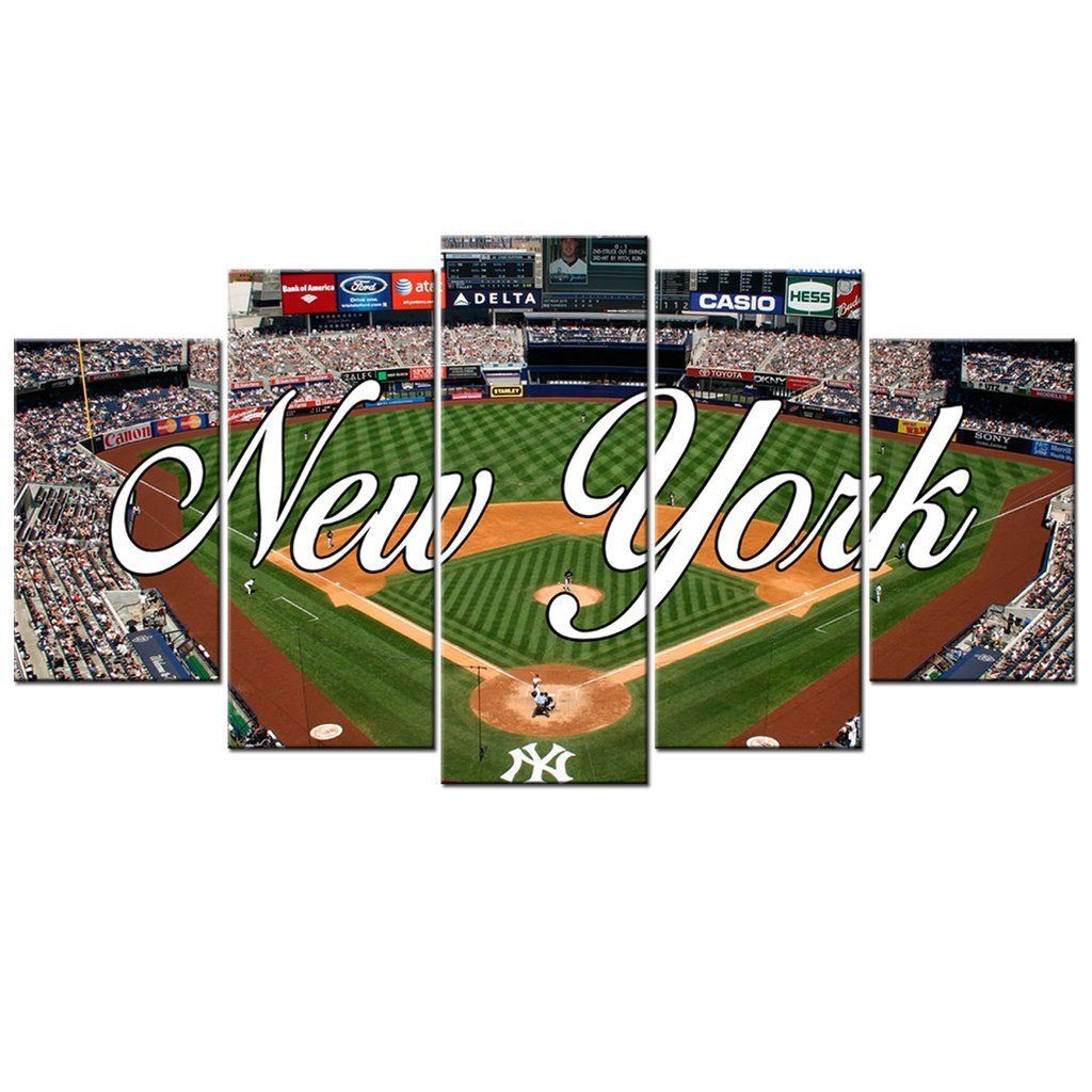 Large Framed New York Yankees Stadium Baseball Canvas Wall Home Decor