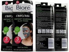 4 Count Biore 0.25 Oz Charcoal Great For Oily Skin Cleansing Instant Warming