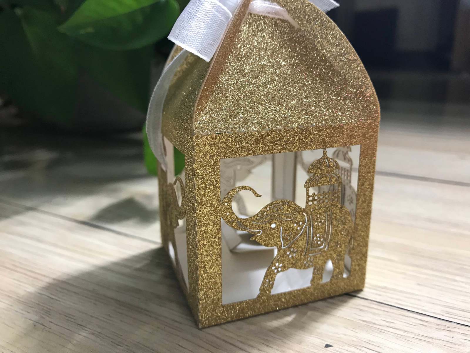 100pcs Glitter Gold elephant Gift packaging box,Small Gift Boxes,Wedding Favors