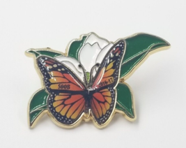 Butterfly Flower Gold Tone Enamel Pin Masonic SOOB 2016-17 Knights Templars - $9.99