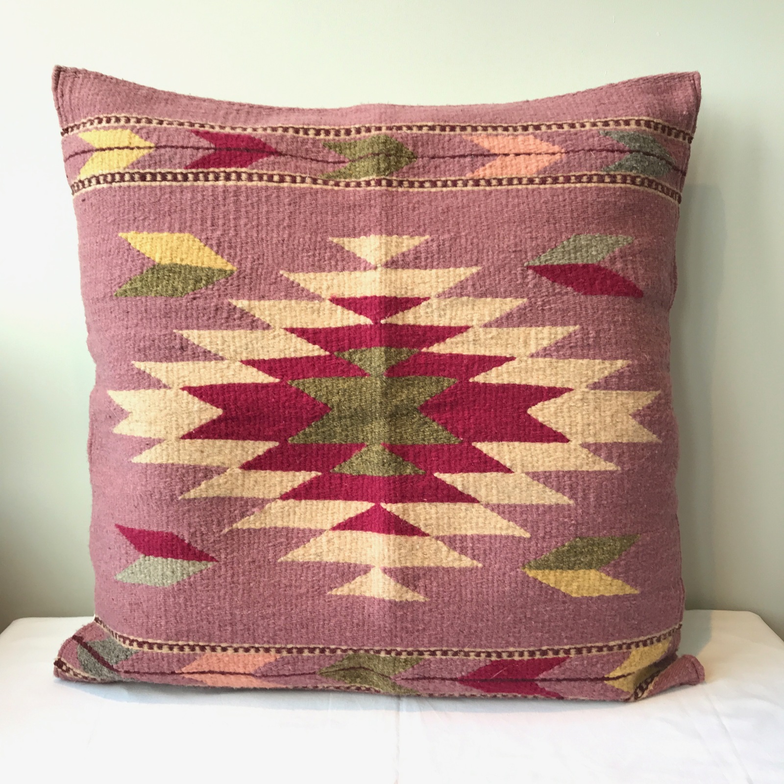 Wool Zapotec pillow cover, handwoven from Oaxaca, Mexico Pillows