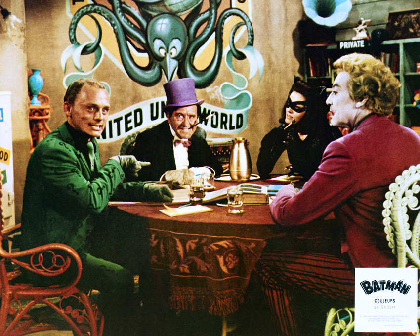 Frank Gorshin And Cesar Romero And Lee Meriwether And Burgess Meredith In Batman Home Décor