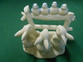 Great Collectible DEPT.56 "Rabbits and birds" Figurine..........FREE POSTAGE USA - $17.41