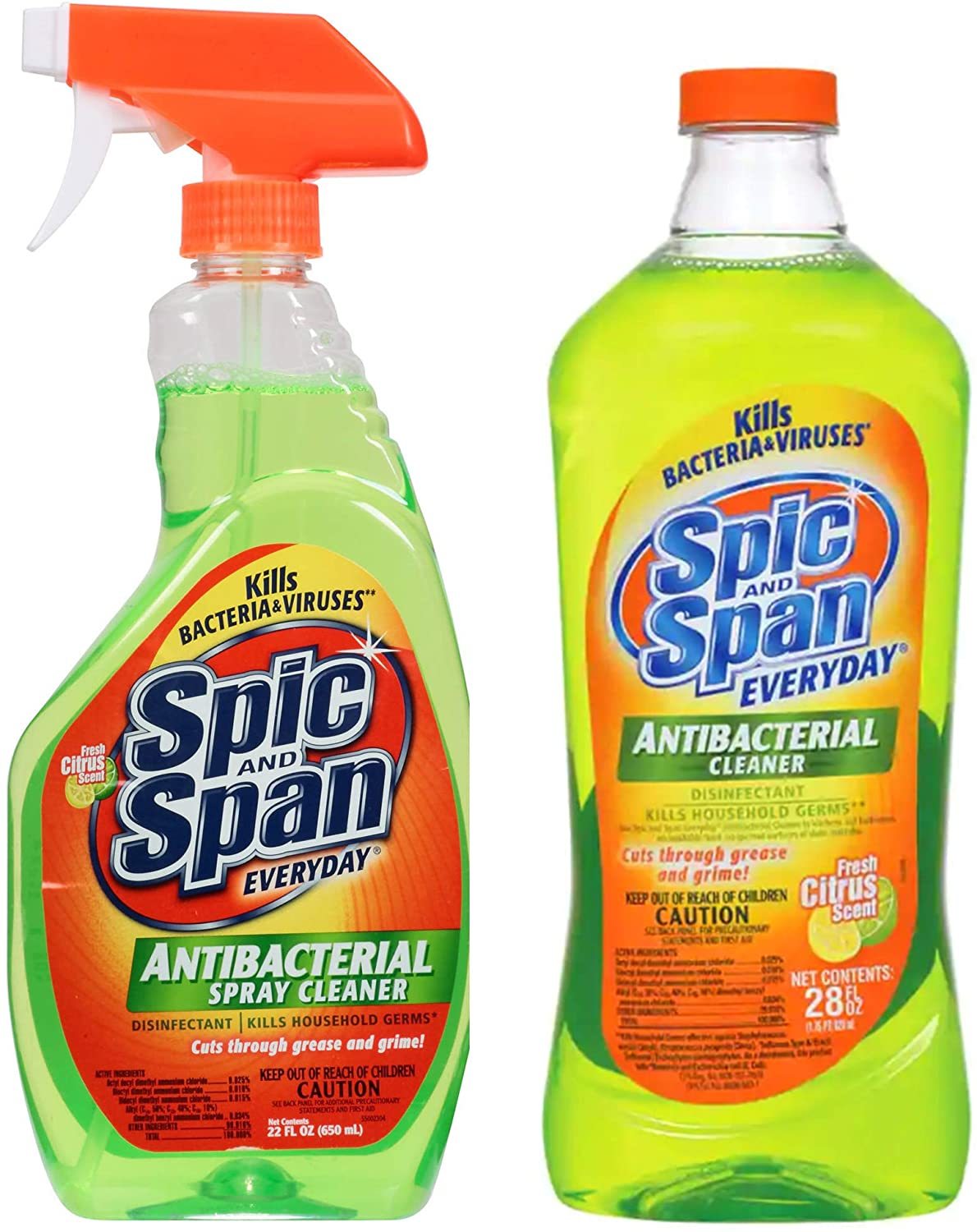 Primary image for Spic & Span Antibacterial Cleaner Bundle - 22oz Spray with 28 oz Refill Pack 
