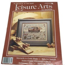 Leisure Arts Magazine Crafts Cross Stitch Christmas Halloween Noahs Ark Oct 1989 - $9.89