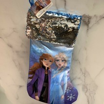 Disney Frozen 2 Elsa and Anna 20 Inch Christmas Stocking Flip Sequins - $21.48