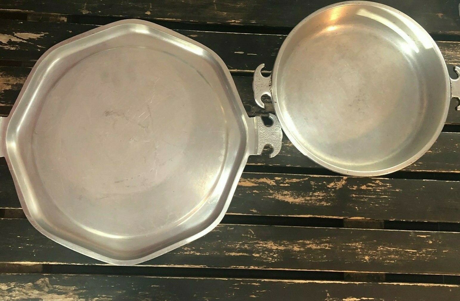 Vintage Guardian Service Cookware Cast Aluminum Handles Heavy Round