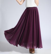 Blackberry CHIFFON MAXI SKIRT Plus Size Maxi Silk Summer Chiffon Skirt image 3