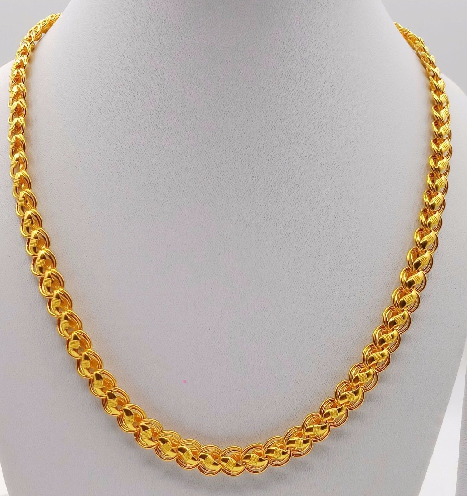 22 K CARAT YELLOW GOLD DUBAI DESIGN CHAIN LOTUS CHAIN UNISEX JEWELRY ...