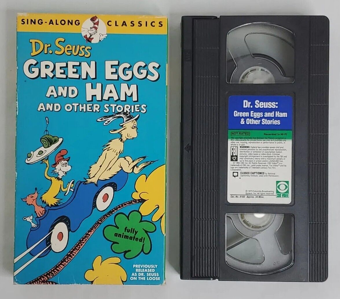 Dr Seuss Green Eggs and Ham VHS VCR Tape And Other Stories 30 Minute ...