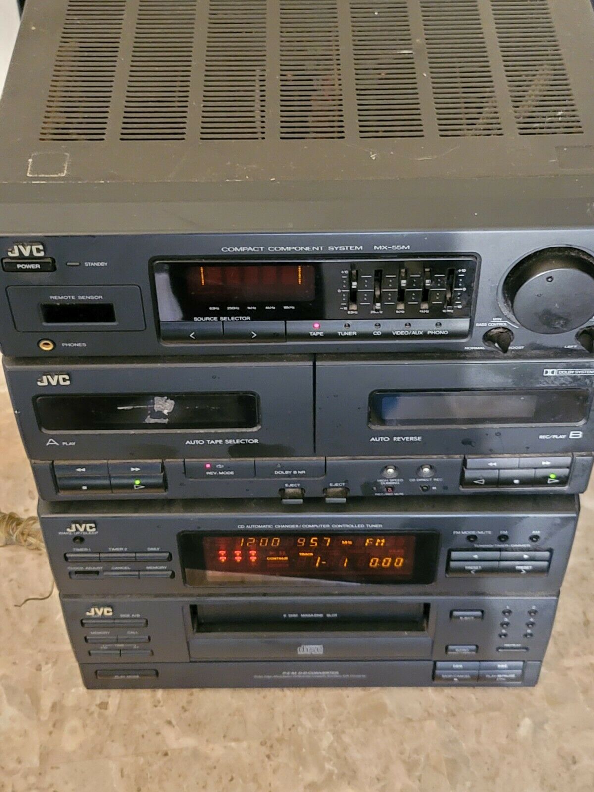 jvc cassette player mx55mbk No Remote Or Disc Magazine Or Attenna Rare ...