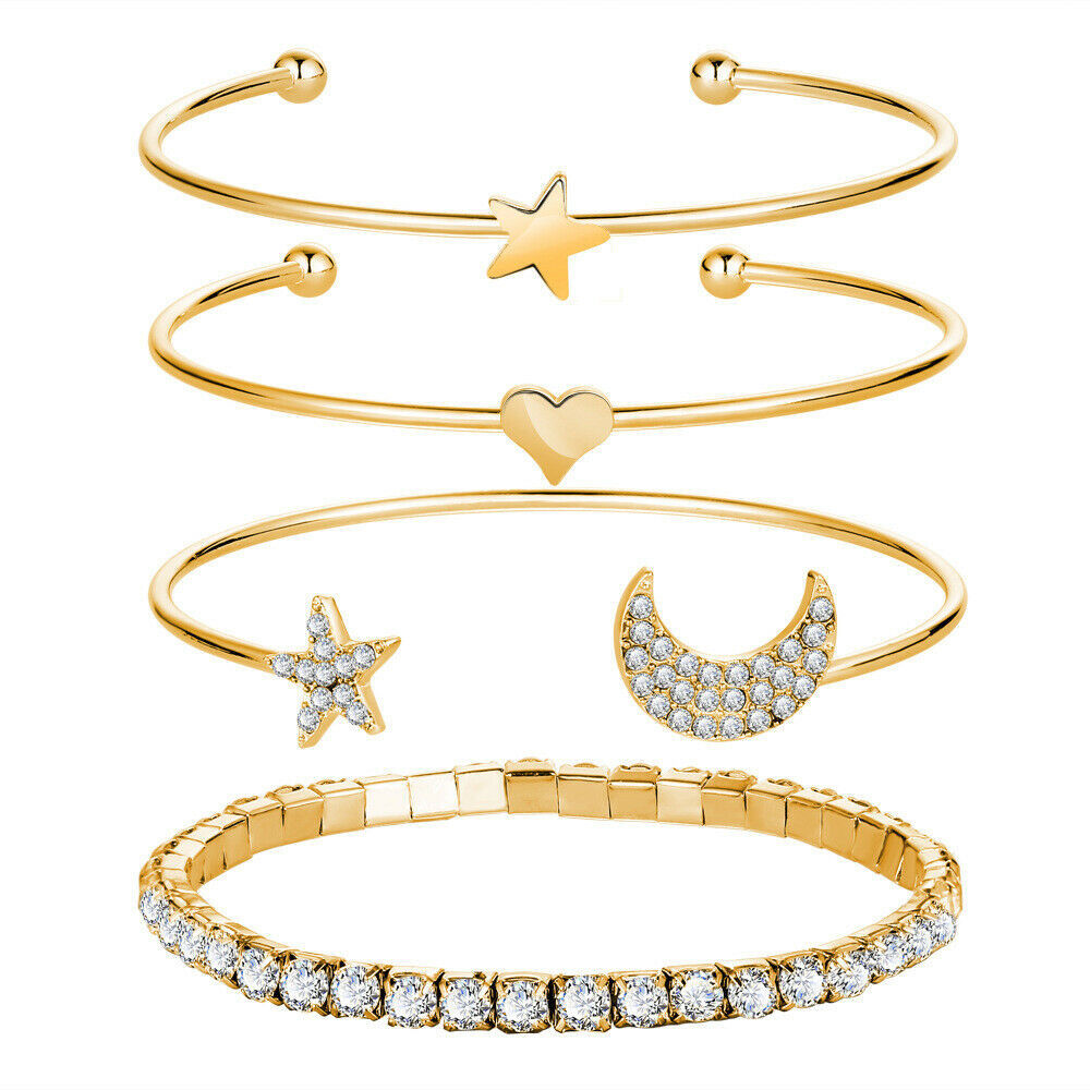 5Pcs/Set Women Love Heart Sea Turtle Weave Rope Bead Bracelet Fashion Jewelry