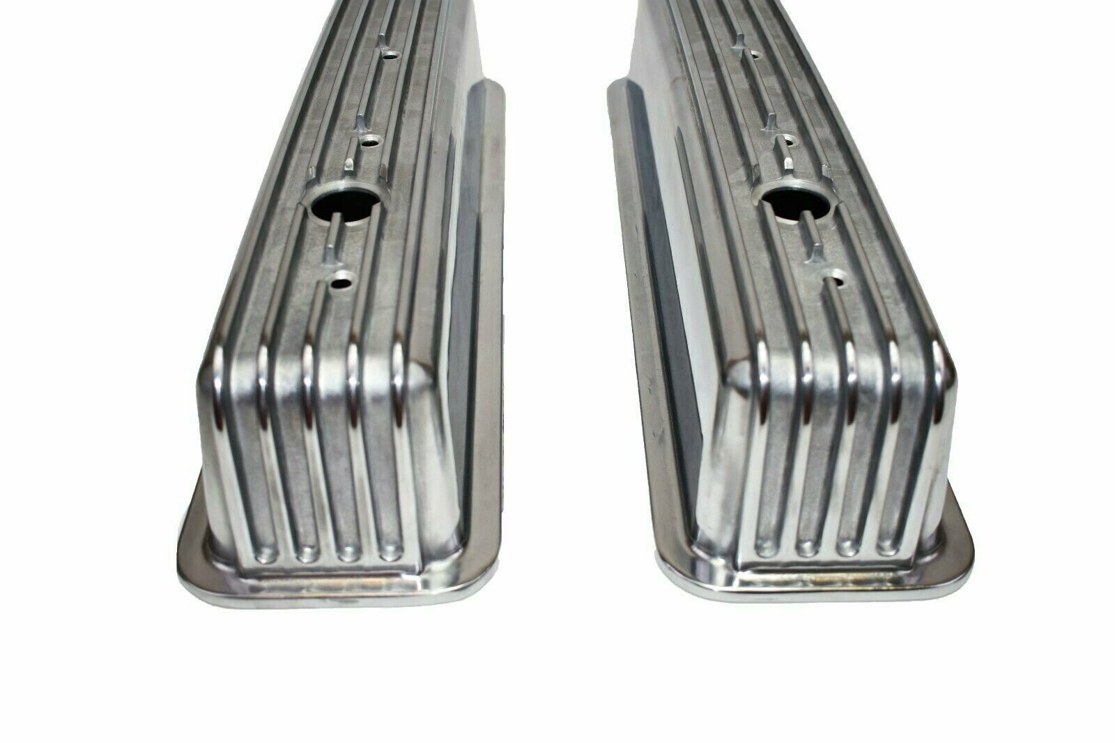 SB Chevy SBC VORTEC Finned Center Bolt Aluminum Valve Cover Kit 87Up