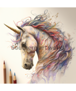 Watercolor painting of a beautiful unicorn #2 OF 4 in this collection - $1.99