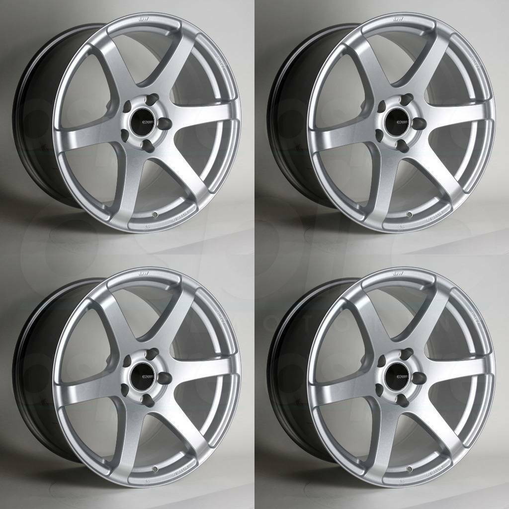 17x8 Enkei T6S 5x100 45 Silver Paint Wheels Rims Set(4) Wheels