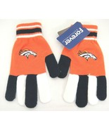 Denver Broncos Knit Gloves Blue and Orange Stitched Logo NFL Womens One ... - $15.04