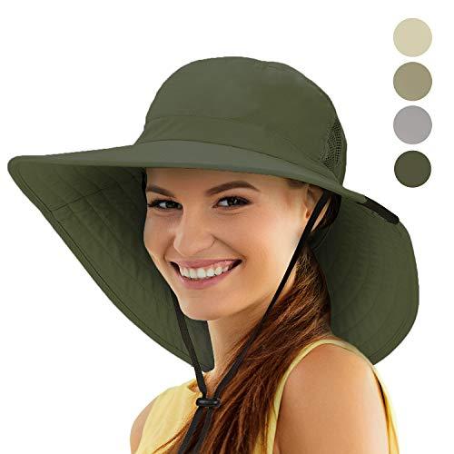 Tirrinia Unisex Sun Hat Fishing Boonie Cap Wide Brim Safari Hat with ...