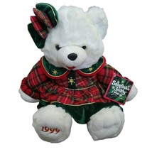 Dan Dee Christmas Snowflake Teddy 21" Bear 1999 Plaid Dress Girl Stuffed Animal - $35.05