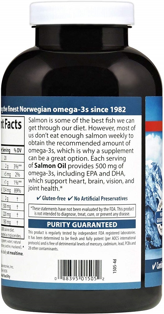 Carlson Laboratories Norwegian Salmon Oil 500 mg 300 Softgels