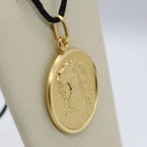 18K YELLOW GOLD ECCE HOMO, JESUS CHRIST FACE MEDAL DETAILED MADE IN ITALY, 17 MM image 3