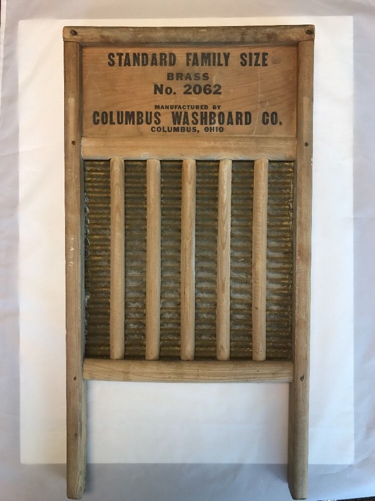 Vintage Washboard Brass No 2062 Columbus Washboard CO Standard Family