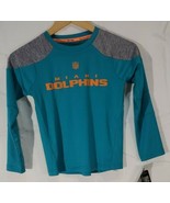 NFL Miami Dolphins Shirt Youth Large Green Orange Football Long Sleeve Kid - $13.85