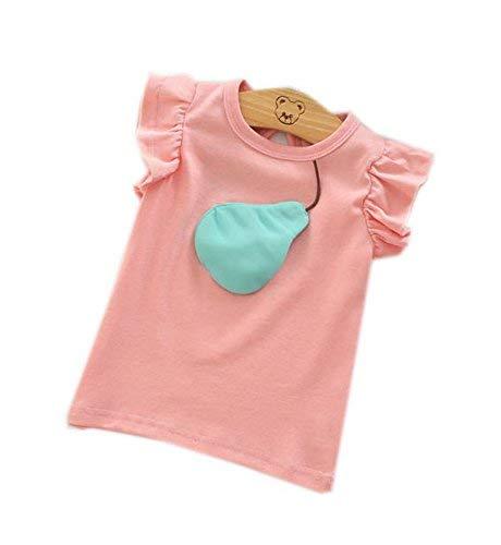 PANDA SUPERSTORE Toddler Girls Pink Beads Sleeveless T-Shirt, 3-4 Yrs
