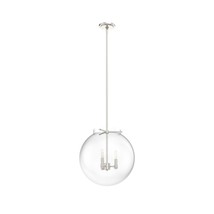 Hunter Sacha 3-Light Brushed Nickel Modern/Contemporary Clear Glass Globe LED  - $297.99