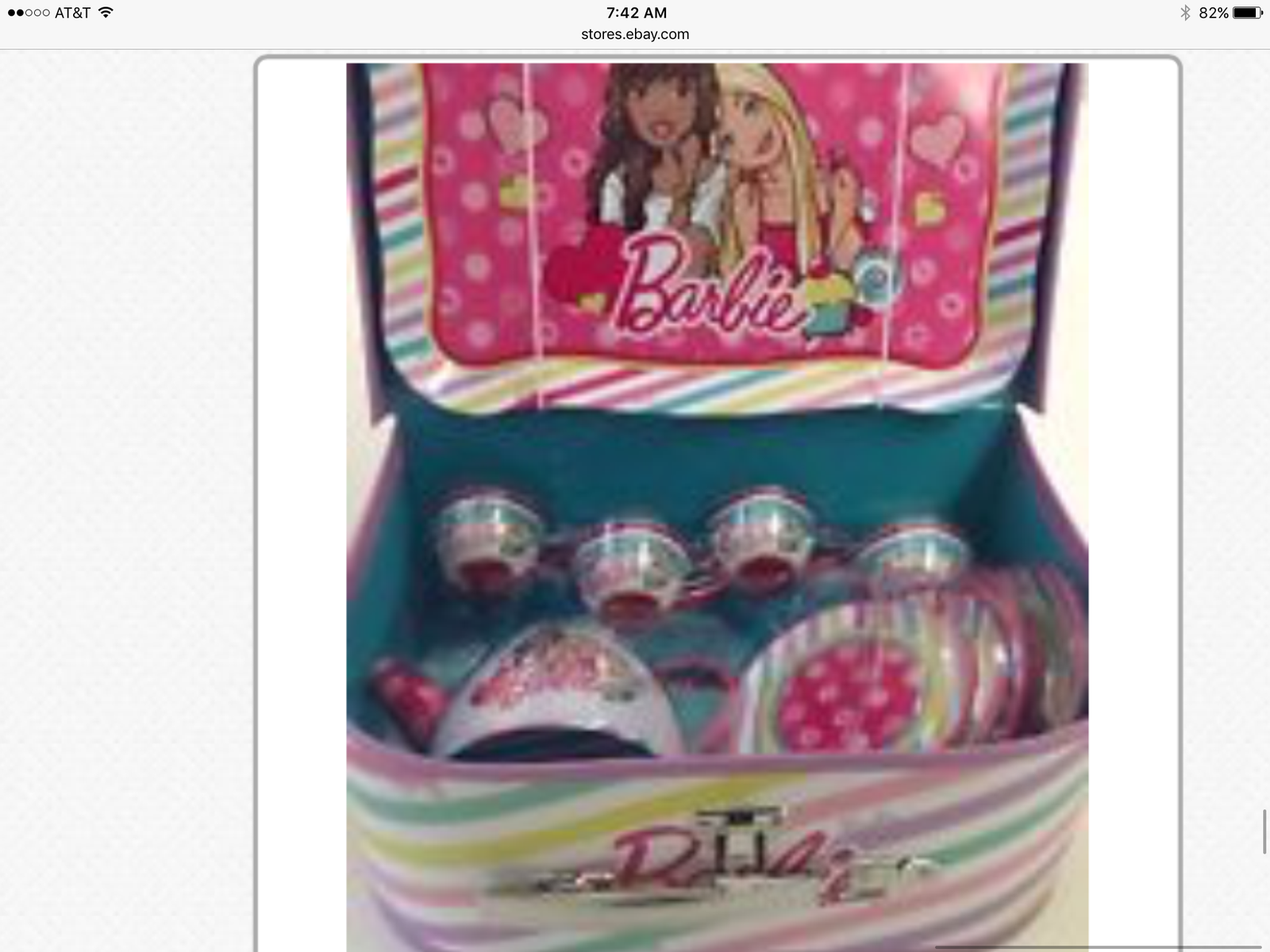 barbie metal tea set