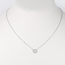 Silver Tone Necklace & Petite White Faux Mother-of-Pearl Pendant - $22.99