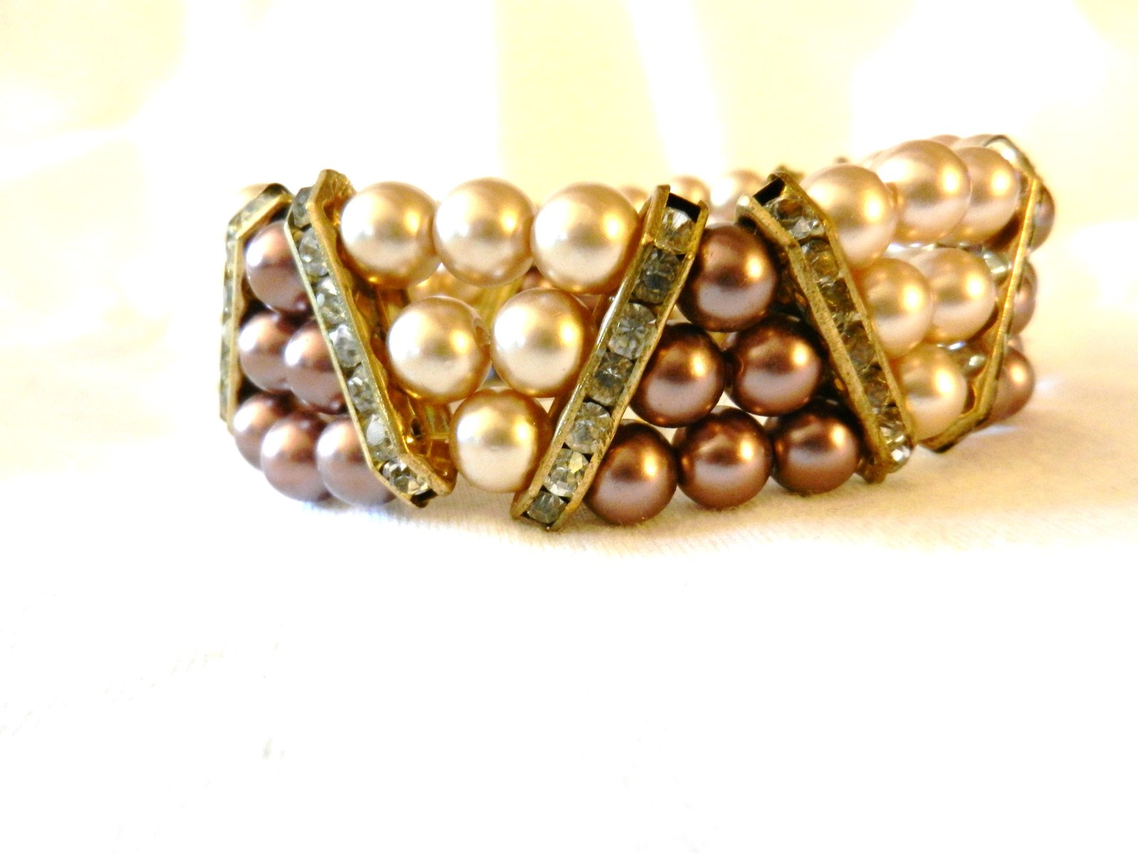 NeW Exquisite Ladies' Charming Beads Stretch Rhinestones Faux Pearl