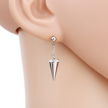 UE- Dangling Silver Tone Designer Post Earrings With Swarovski Style Crystals - $23.99