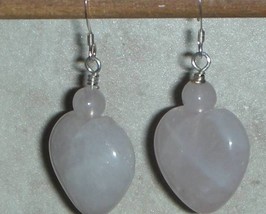 Sterling Silver Genuine 25MM Rose Quartz Earrings  - $24.99