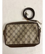 Vintage 80s Gucci Micro GG Monogram Brown Canvas Leather Crossbody Bag - $277.19