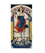 Vintage 1980&#39;s St Pauli Girl Beer Mini Poster Color Tri Fold Print Ad 11... - $12.32