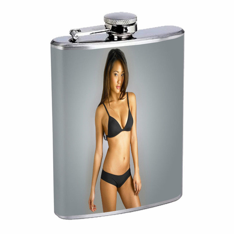 Japanese Pin Up Girls D12 Flask 8oz Stainless Steel Hip Drinking Whiskey 