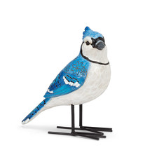 Blue Jay Bird Statue Realistic Life Like Wild Bird 7" High Freestanding Resin image 2