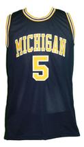 Jalen Rose #5 College Basketball Jersey Sewn Navy Blue Any Size image 4